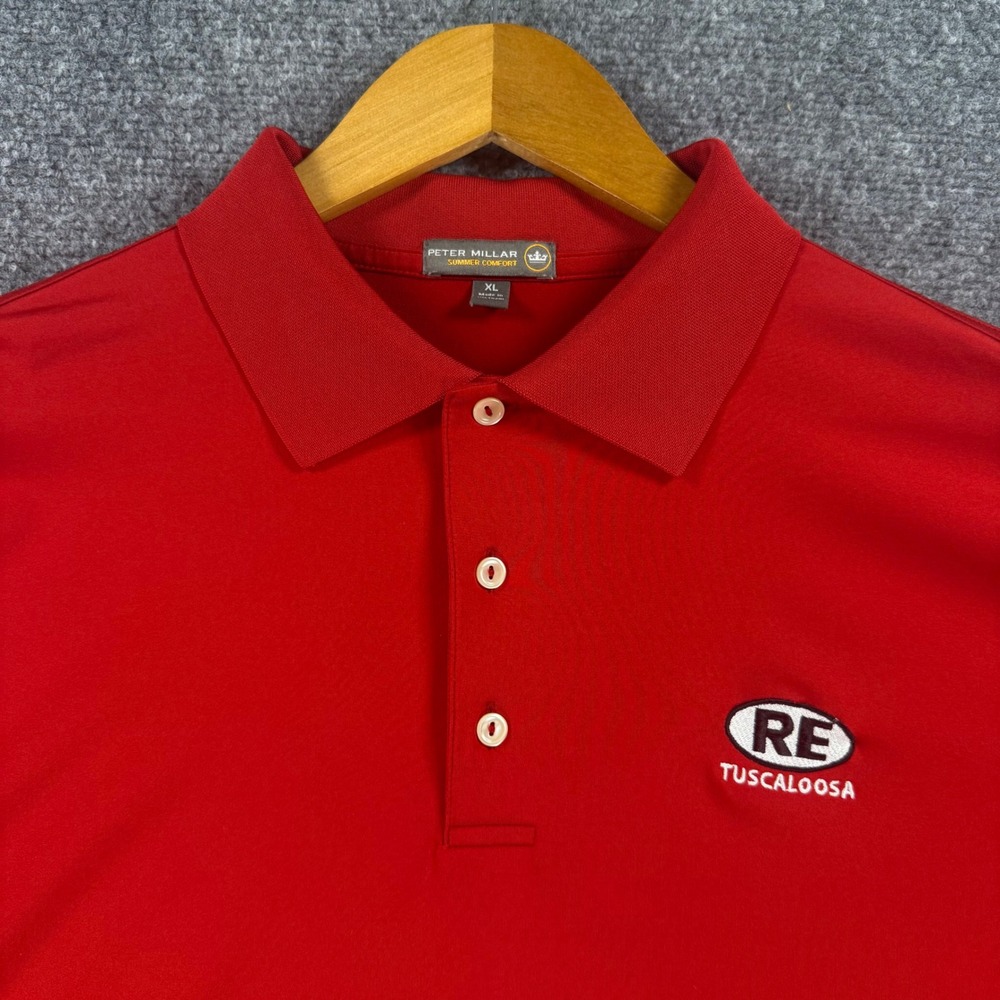 Peter Millar Summer Comfort Polo Mens XL Red Golf Stretch RE Tuscaloosa